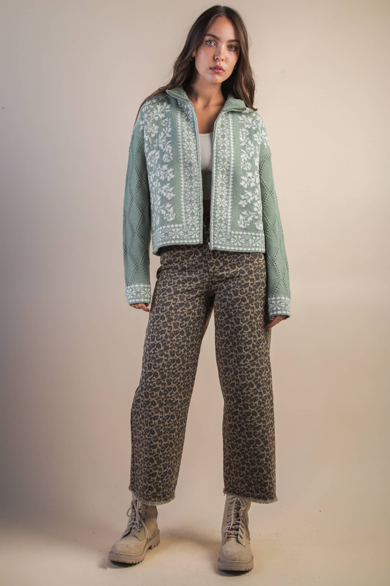 Leopard Straight Pants