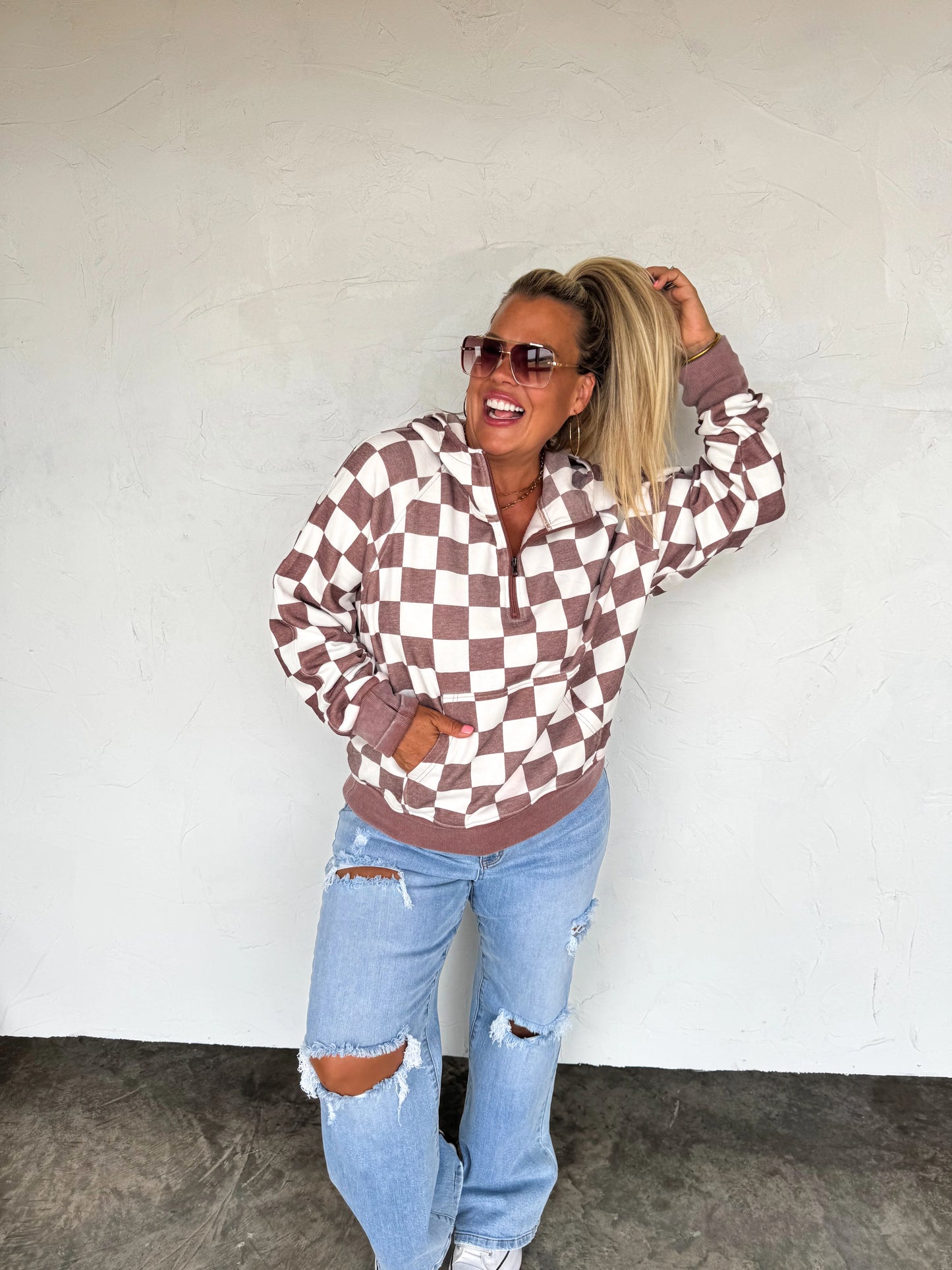 BLAKELEY Checkered Easy Does It Pullover