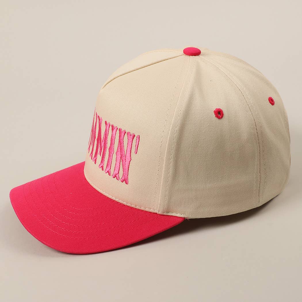 MOMMIN' Letter Embroidery Two-Tone Trucker Hat
