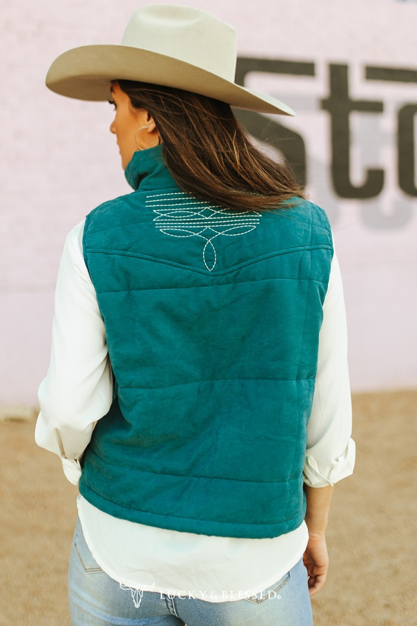 Teal Boot Stitch Vest