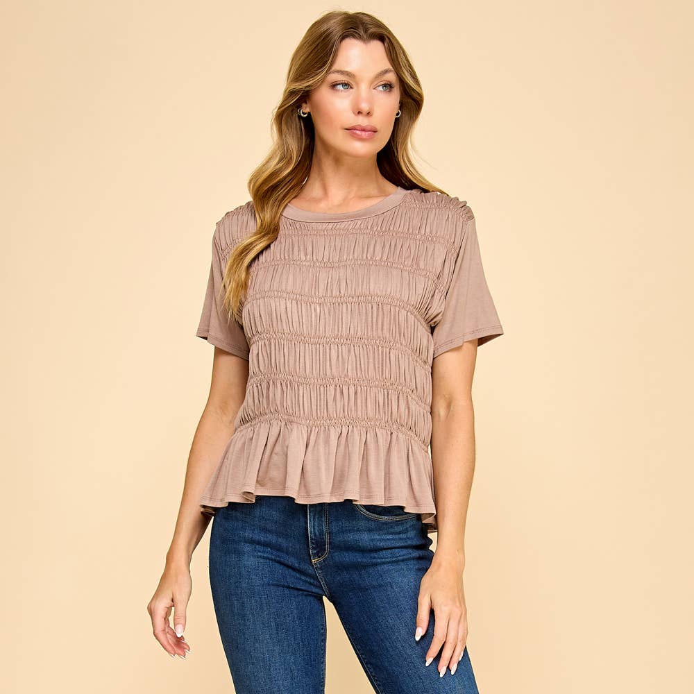 Solid Top with Smocked Detail