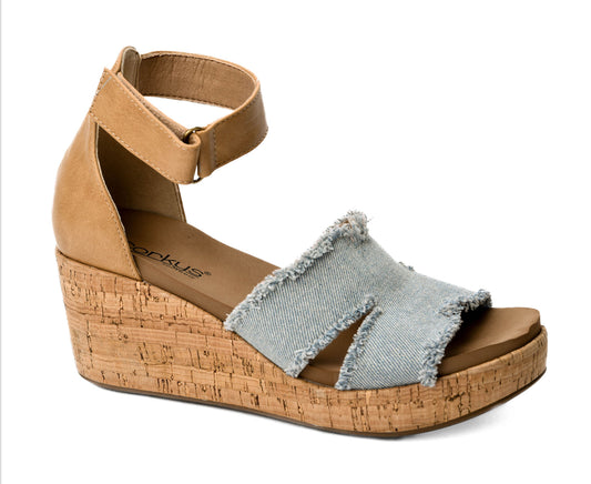Corky’s Blue Denim Rom Com Wedges