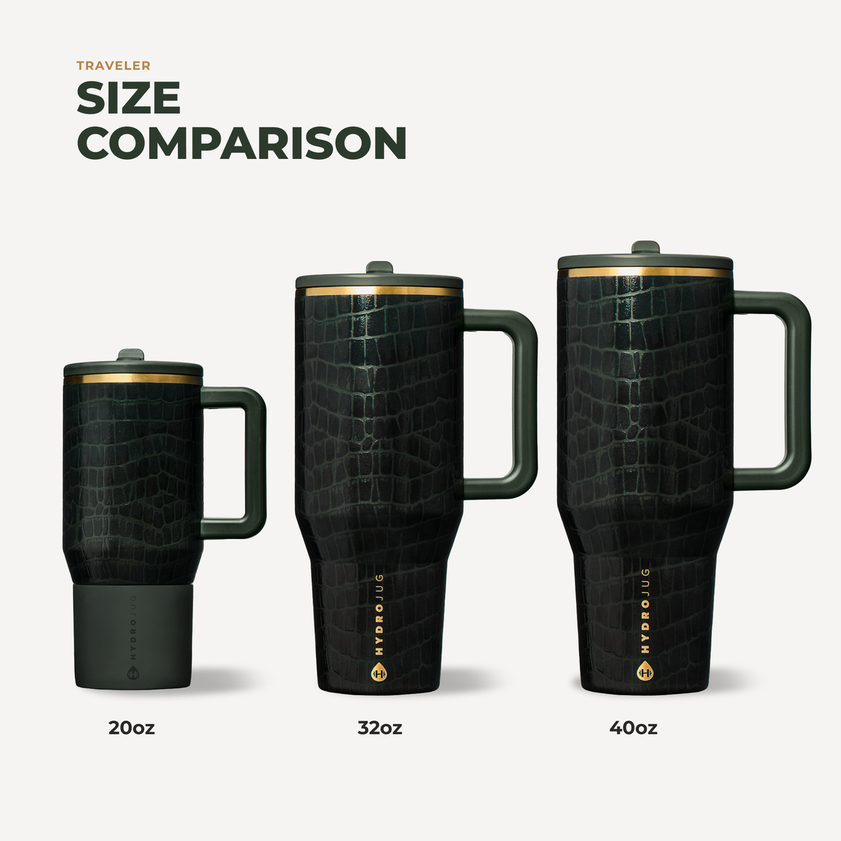 Emerald Croc HydroJug 32 oz Traveler Tumbler