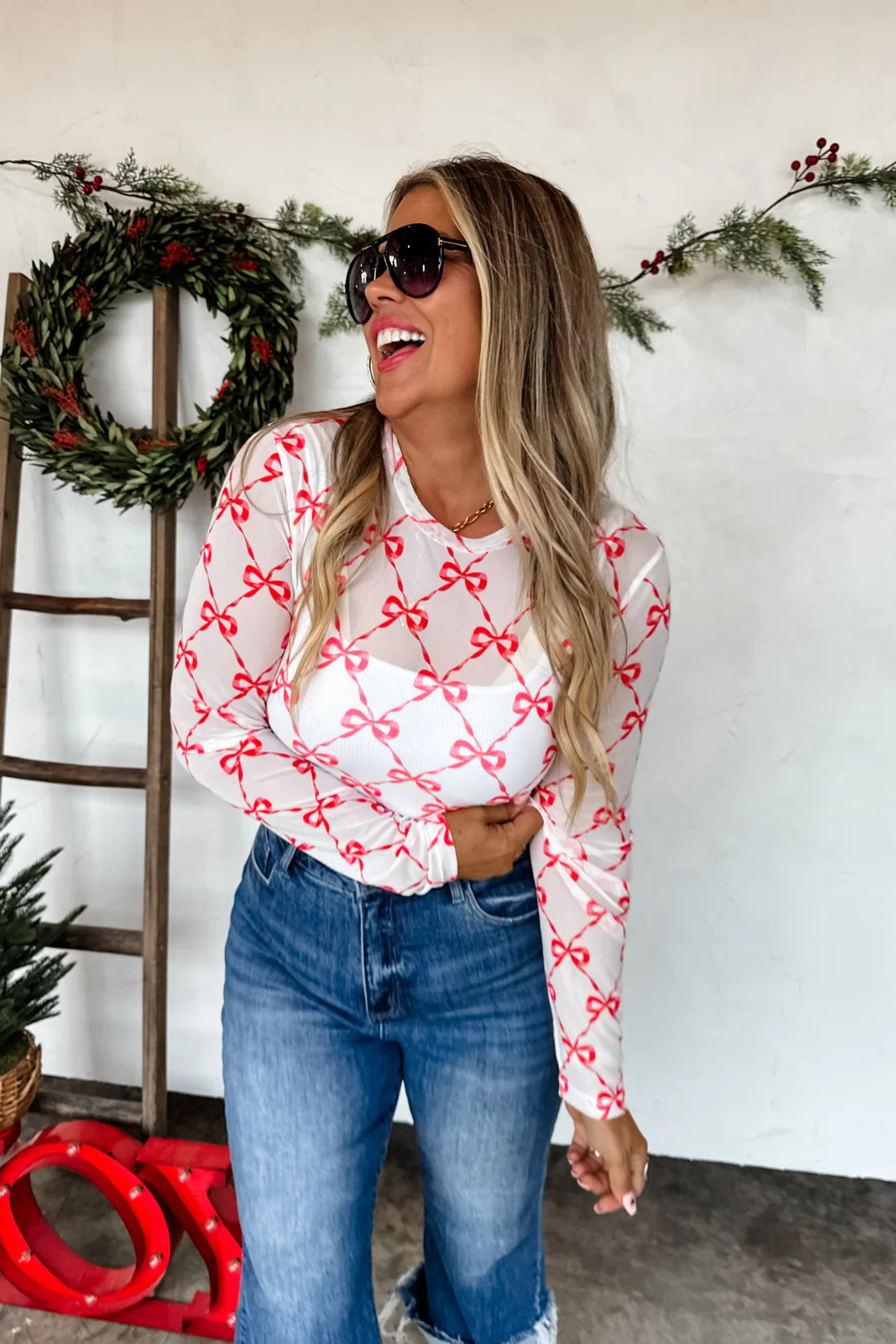 CHRISTMAS DRESS IT UP MESH TOPS