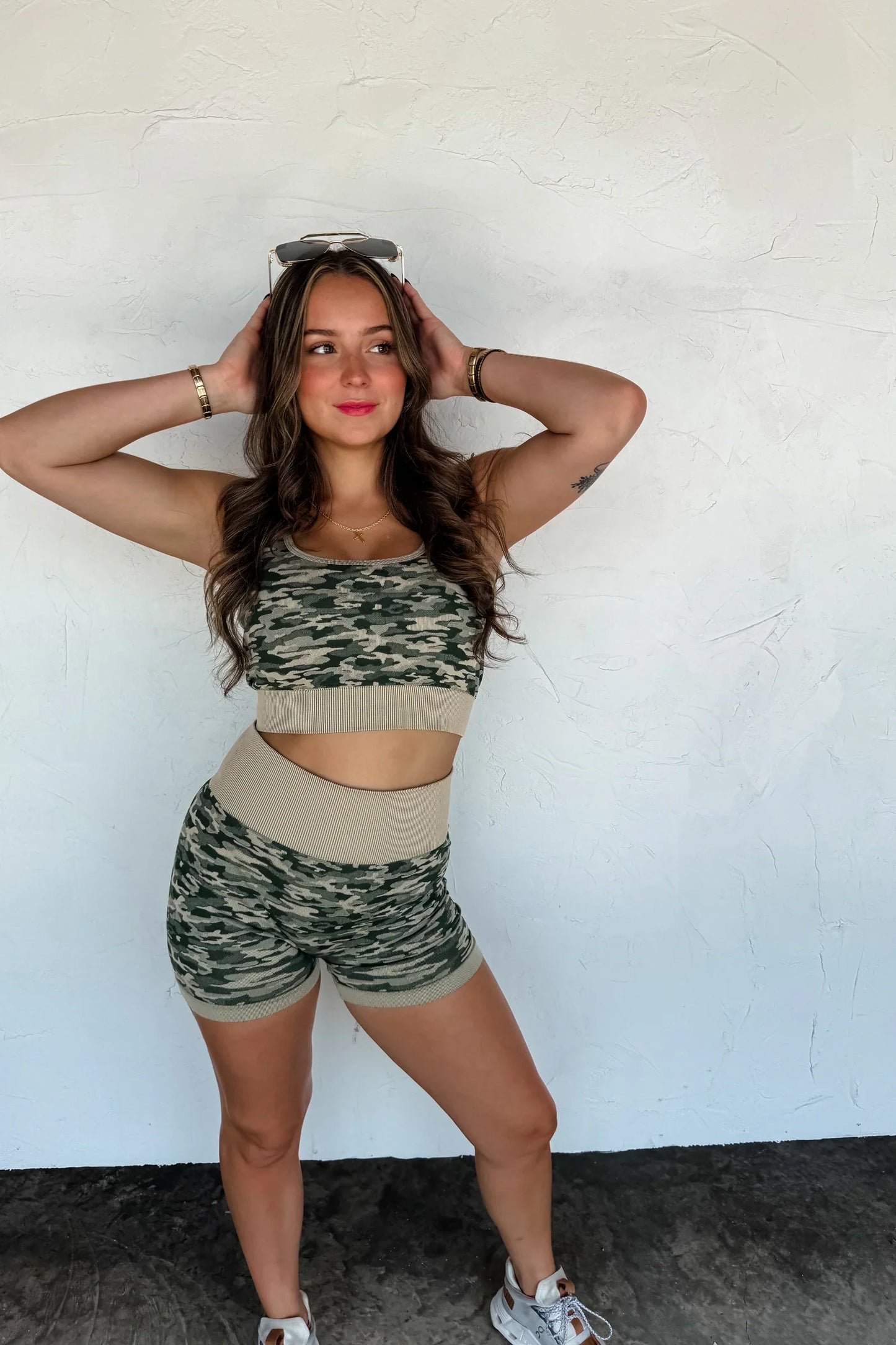 CAMO BRA & BIKER SHORT SET