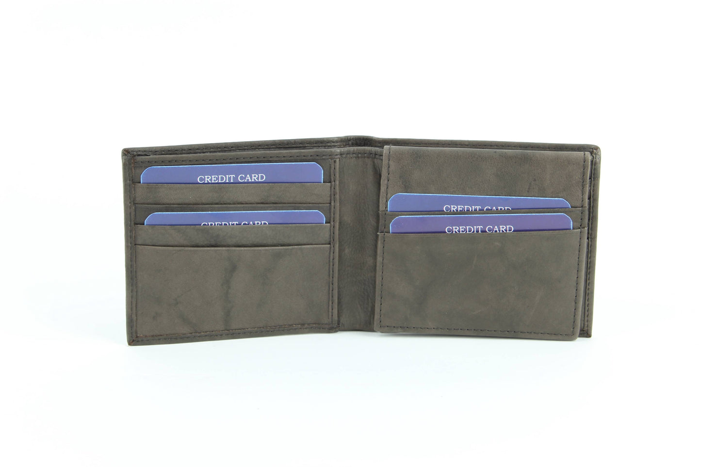 Bi-Fold Leather Wallet with Top Flap 15714