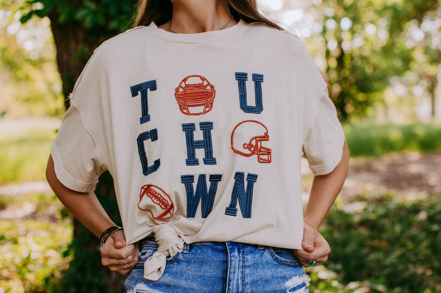 Acid Washed Touch Down Tee - Neutral