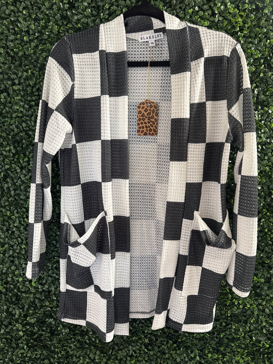 Lola Checkered Cardigan