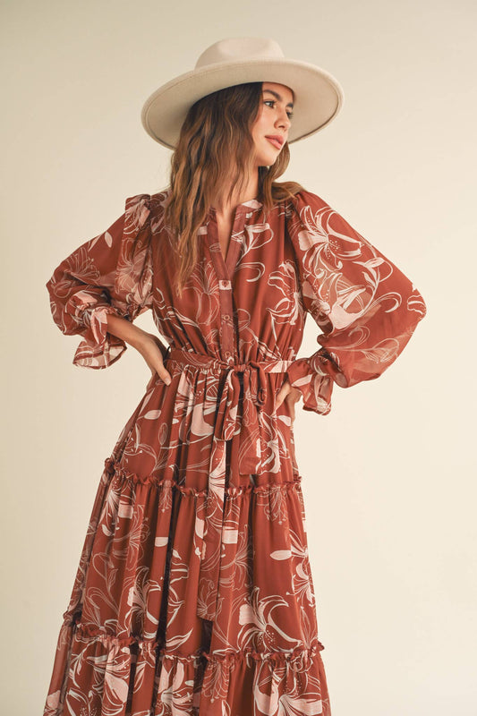 Floral Print Tie Dress