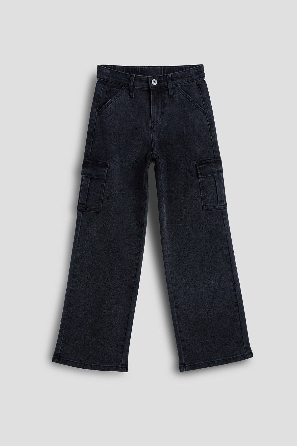 Girls Wide Leg Skater Cargo Jeans