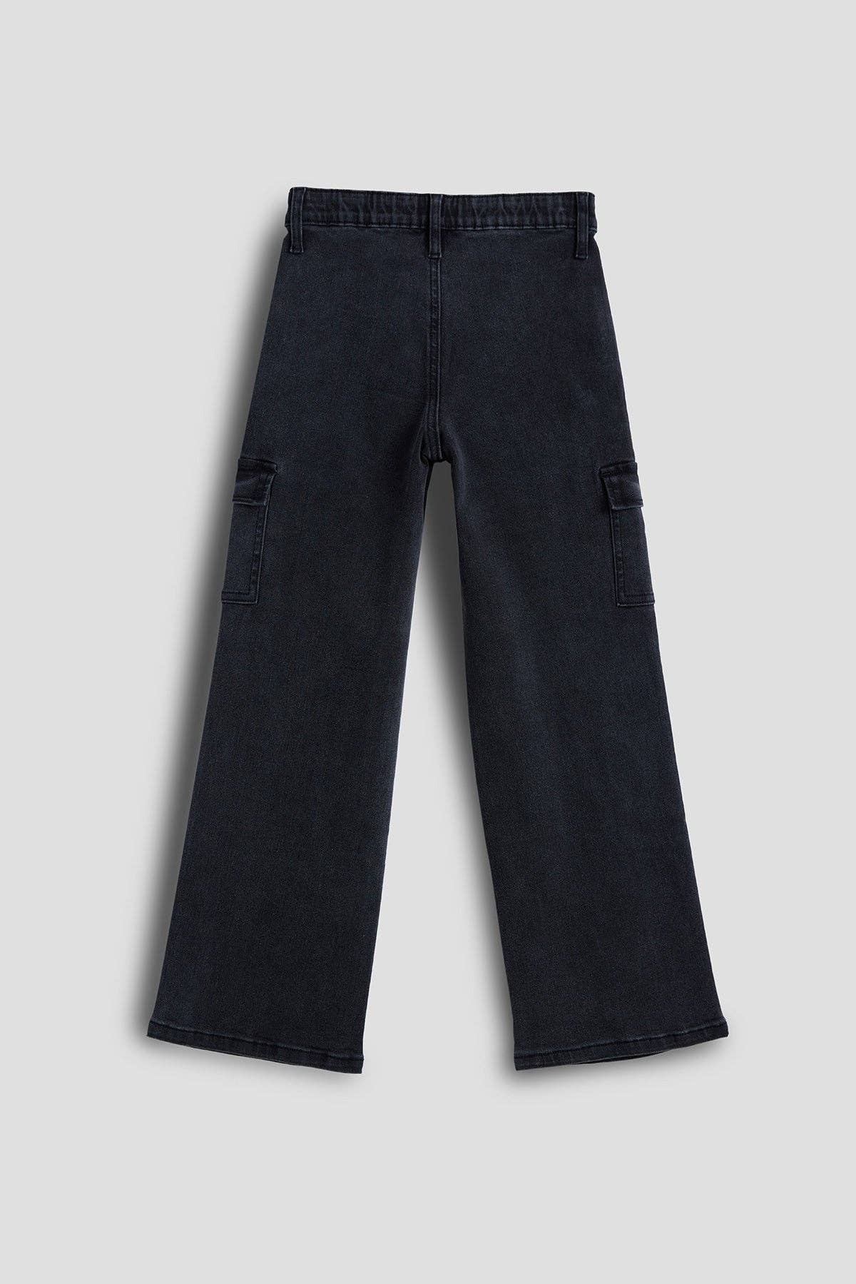 Girls Wide Leg Skater Cargo Jeans