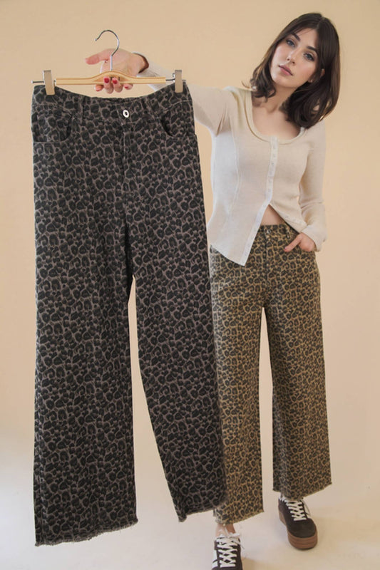 Leopard Straight Pants