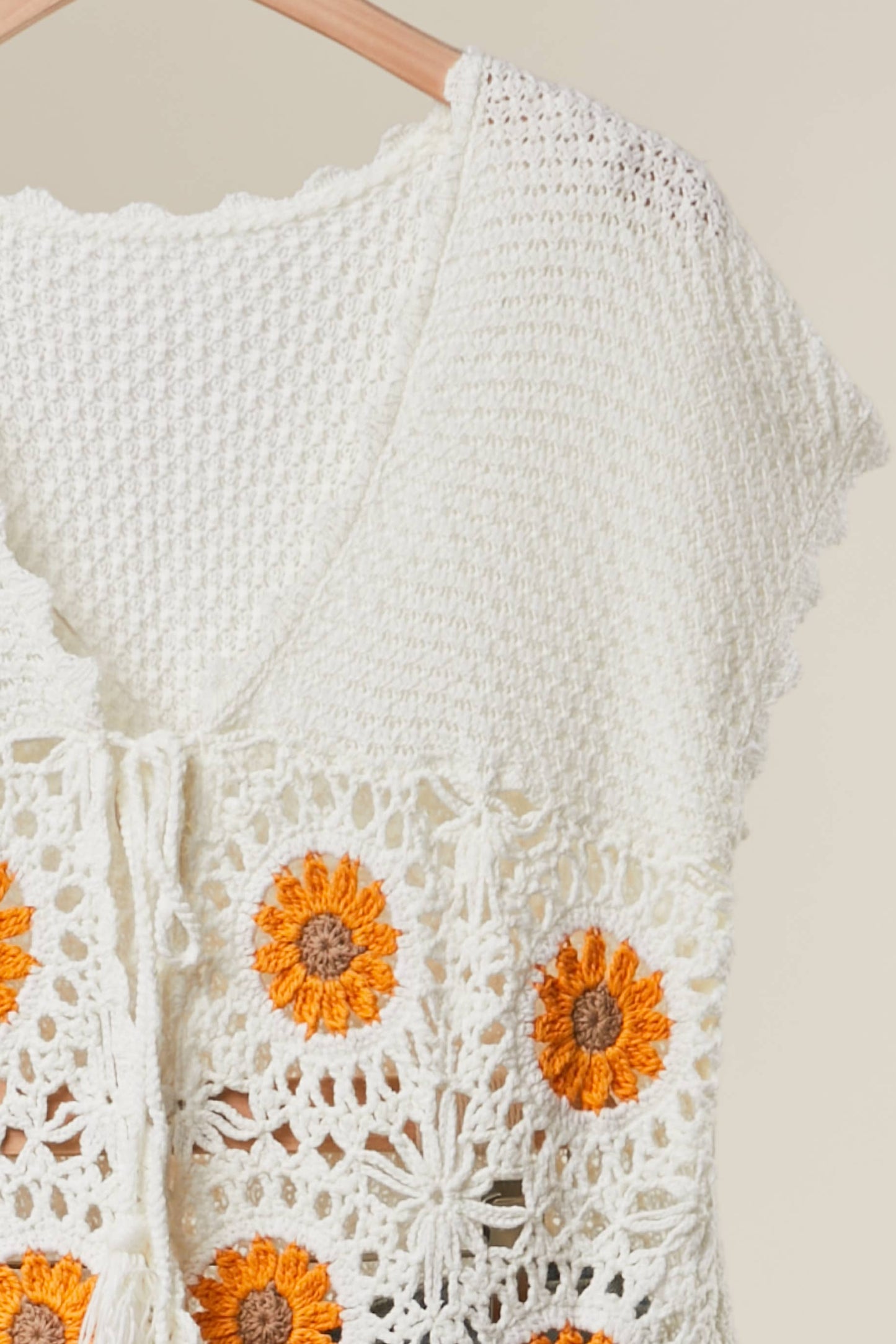 Boho Crochet Sunflower Top