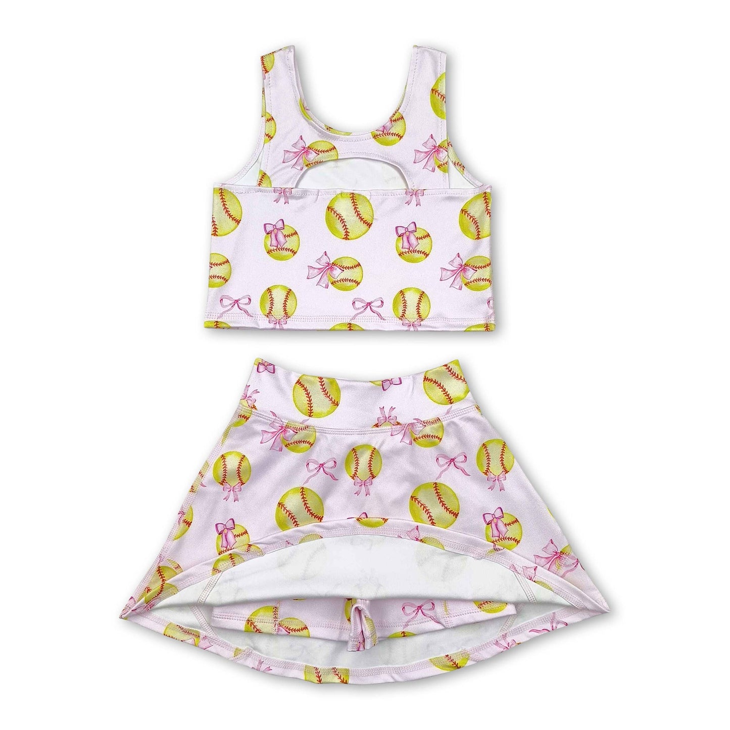 blue baseball girls clothing set