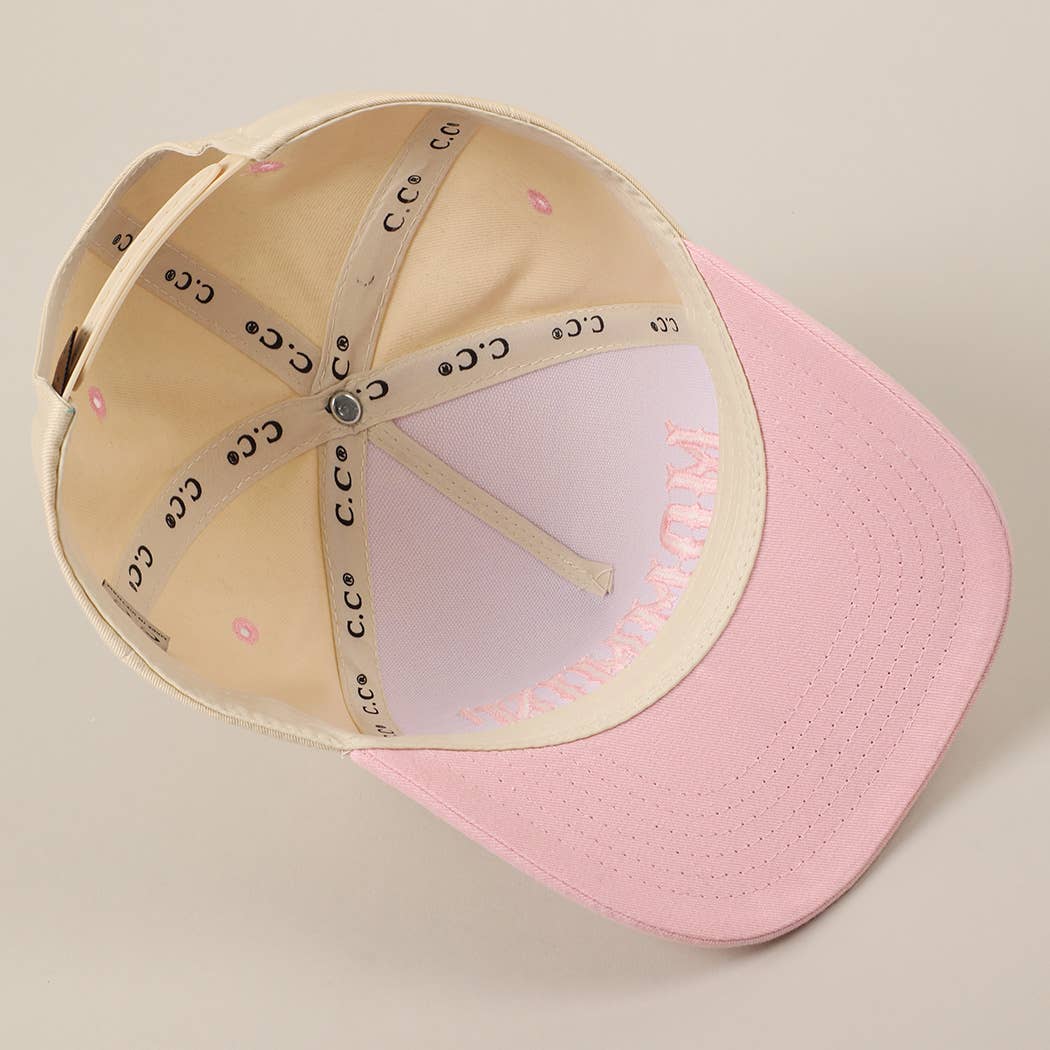 MOMMIN' Letter Embroidery Two-Tone Trucker Hat