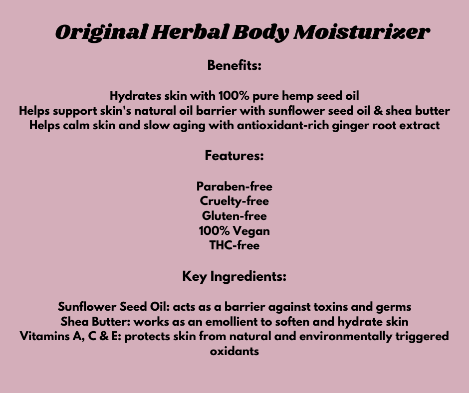 HEMPZ Herbal Body Moisturizer 2.25oz Hemp Seed Oil