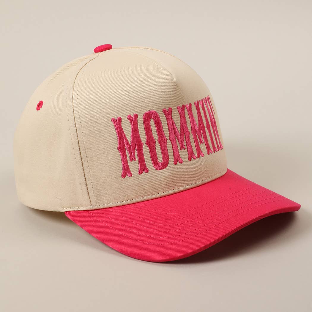 MOMMIN' Letter Embroidery Two-Tone Trucker Hat