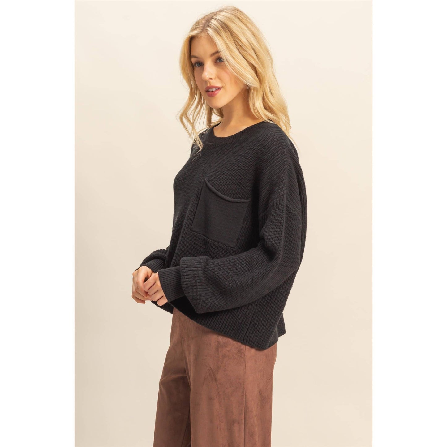 Pocket Crew Neck Sweater