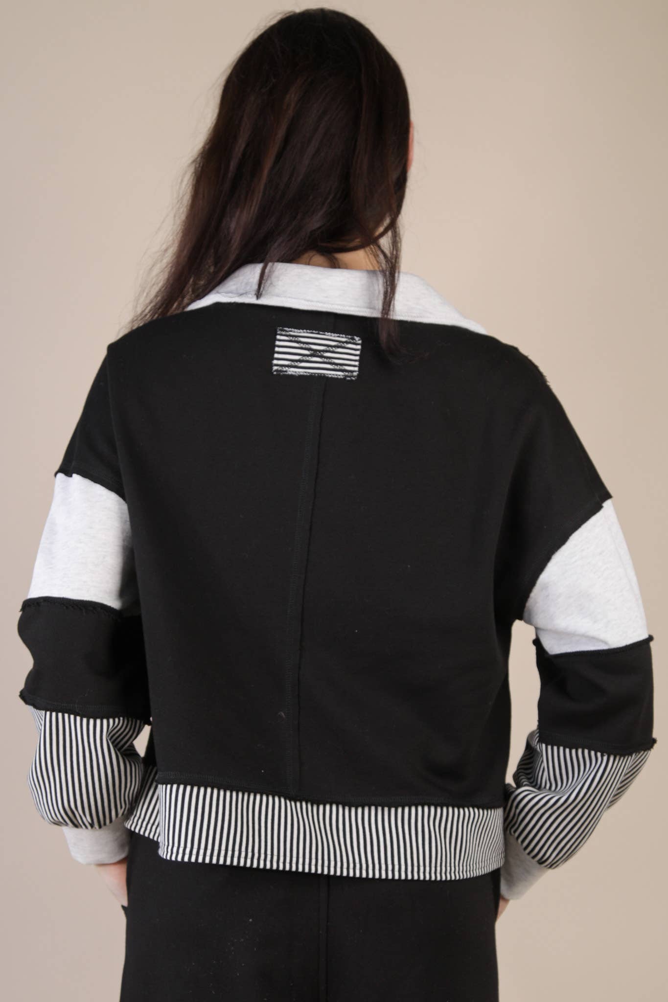 NT12348SET-Color Block Casual Knit Top & Pants Set