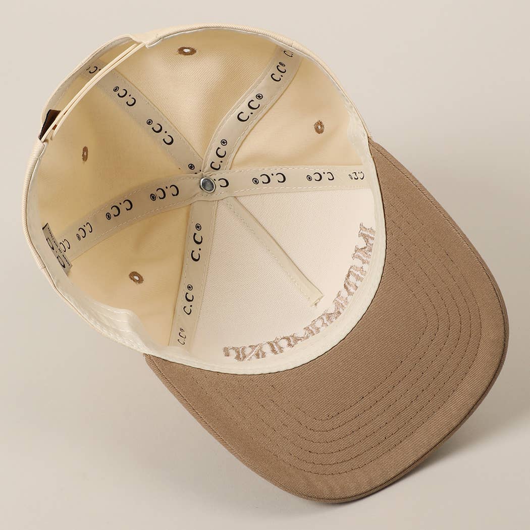 MOMMIN' Letter Embroidery Two-Tone Trucker Hat