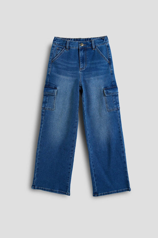 Girls Wide Leg Skater Cargo Jeans