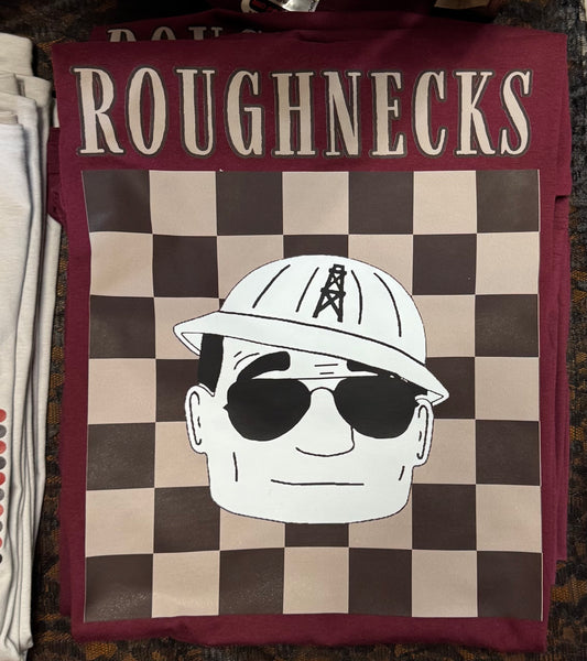 Maroon Checkered Joe Tee