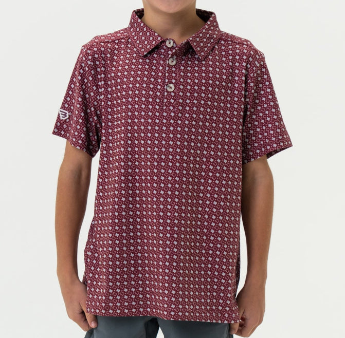 Burlebo Maroon Texas Polo - Youth
