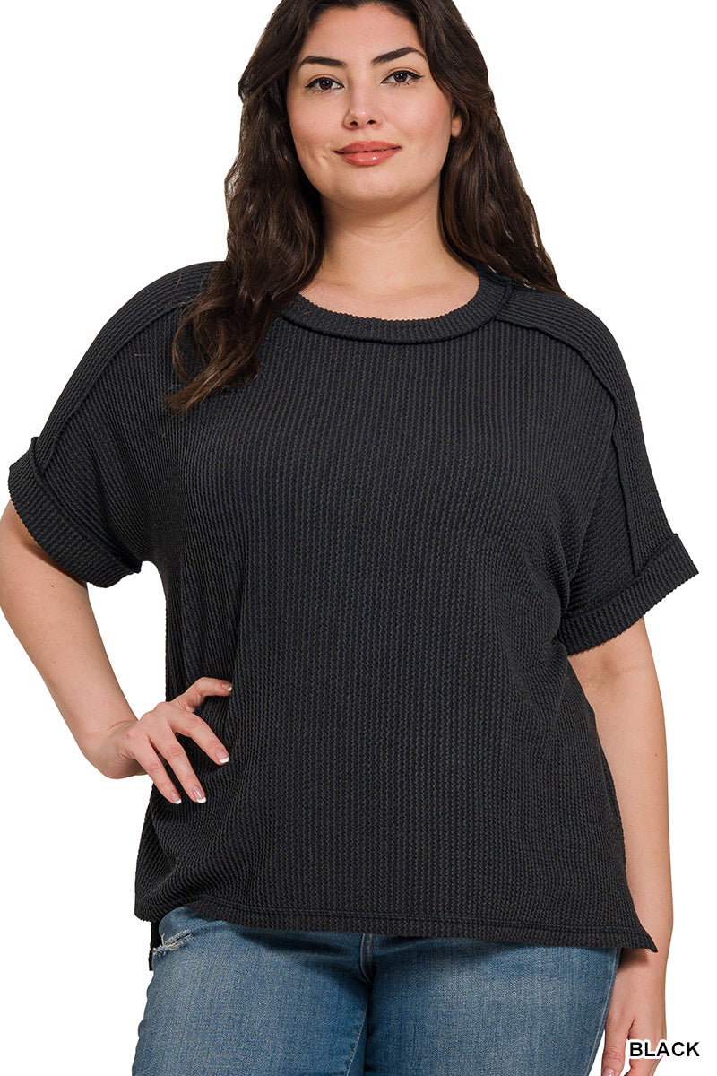 Lucy Basic Ribbed Top - Plus