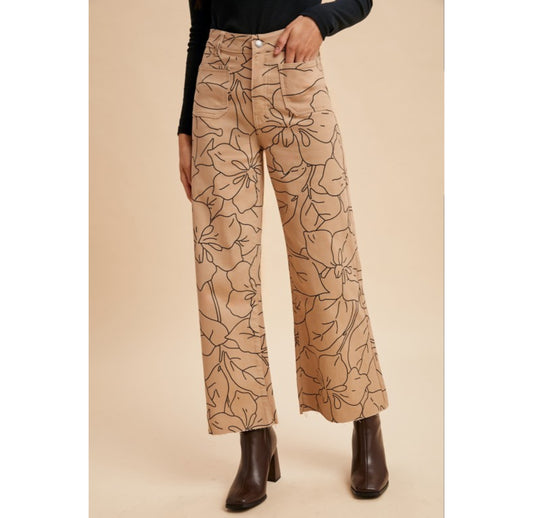 Monochrome Floral Jeans