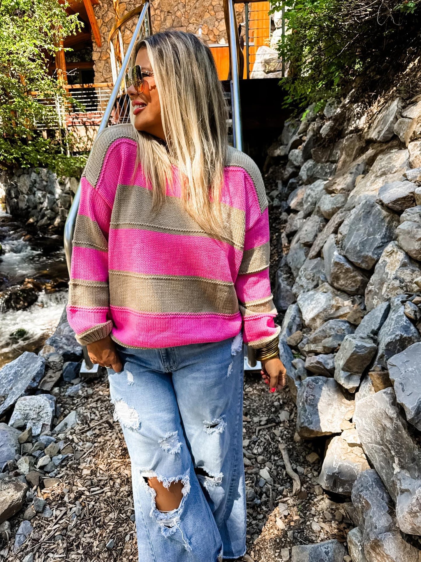 Kadie Striped Knit Sweater
