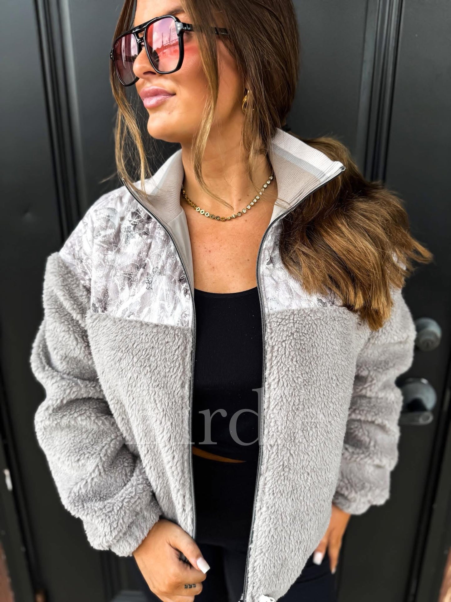 Camo Sherpa Bomber Jacket