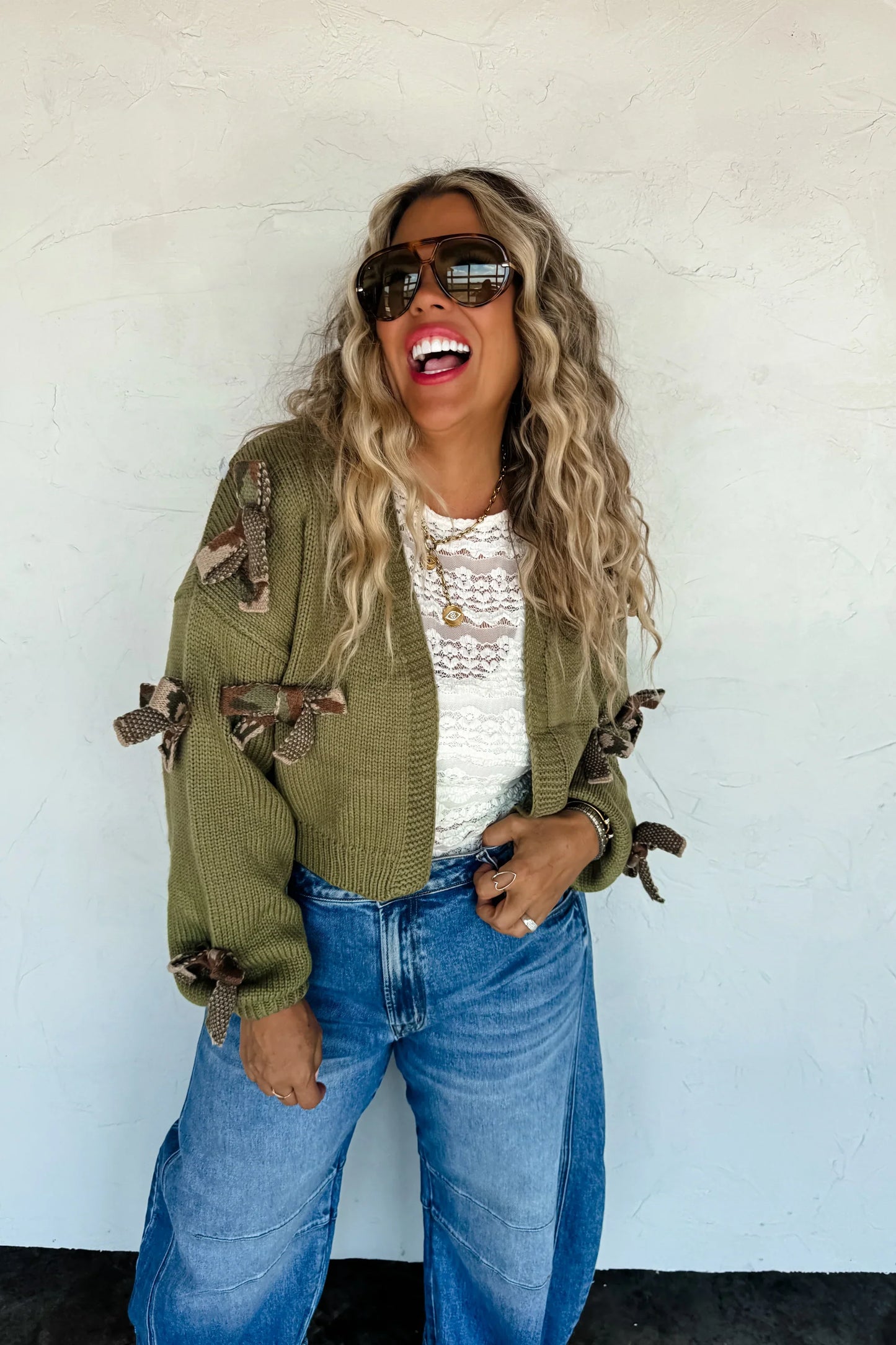 SLOANE BOW KNIT CARDIGAN