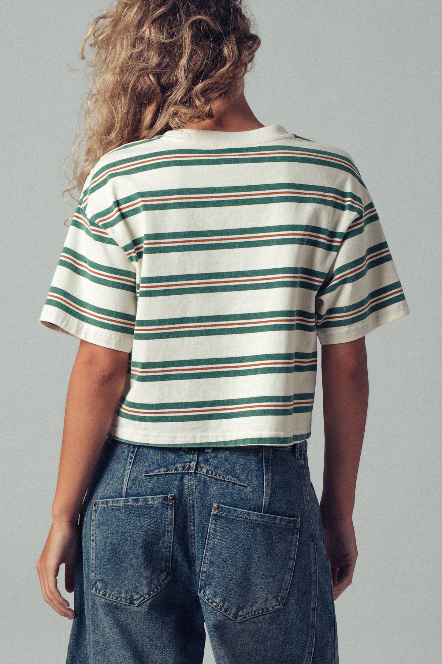 Striped Vintage Wash Cropped Tee