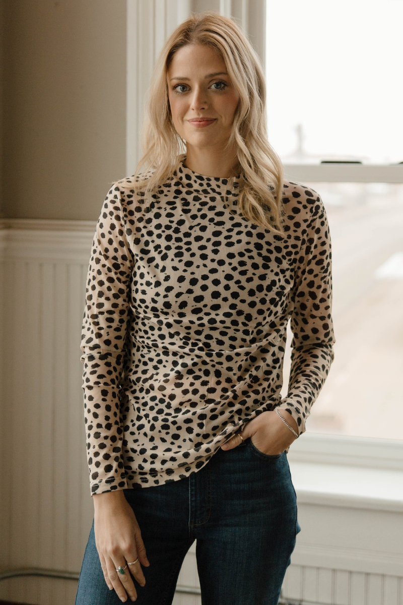 Speckled Mesh Top