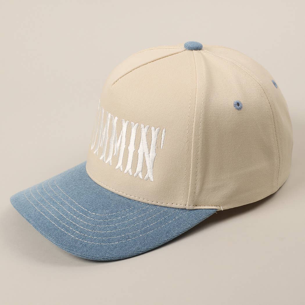 MOMMIN' Letter Embroidery Two-Tone Trucker Hat