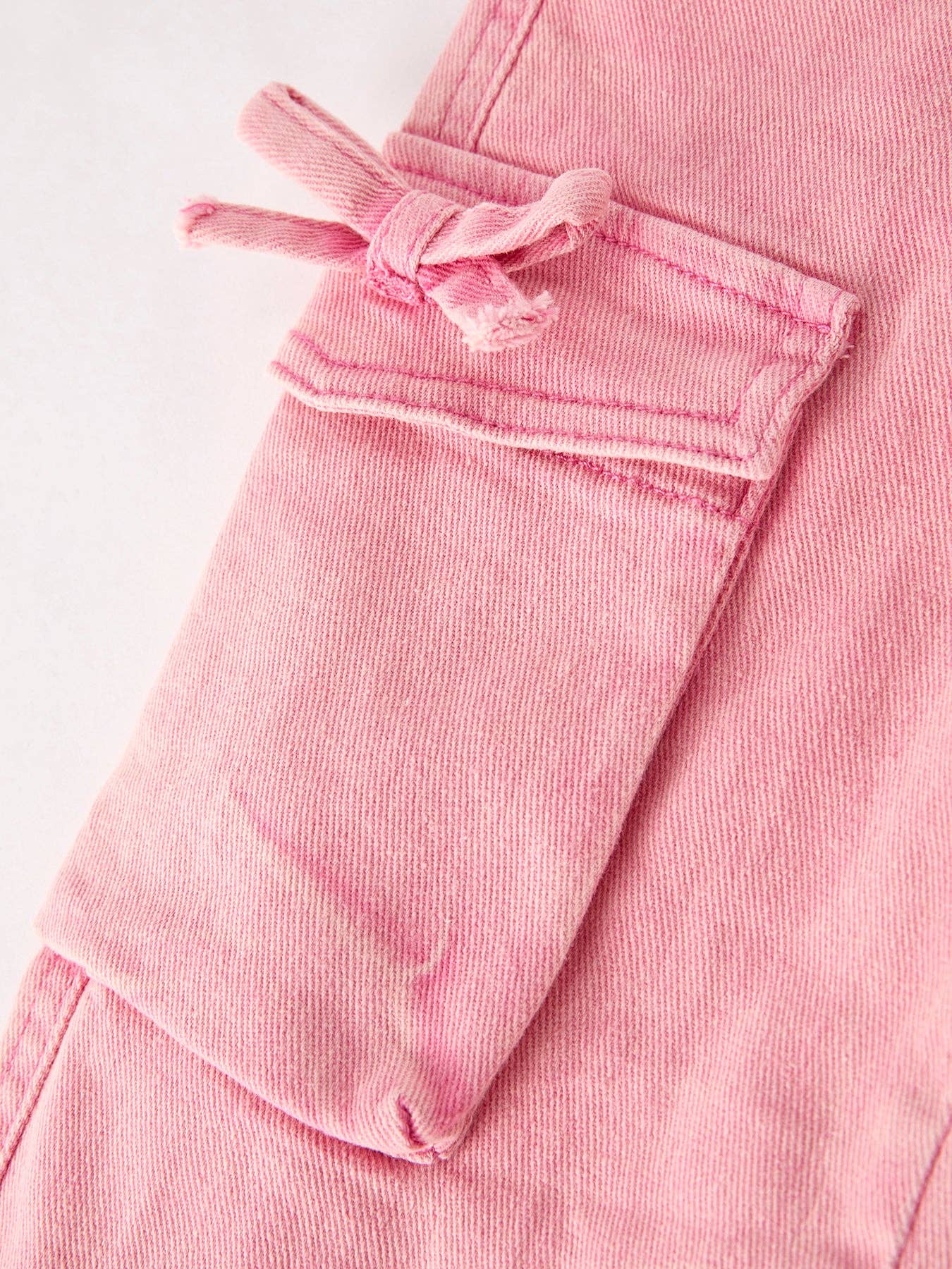 Pink Wide-Leg Denim Pants