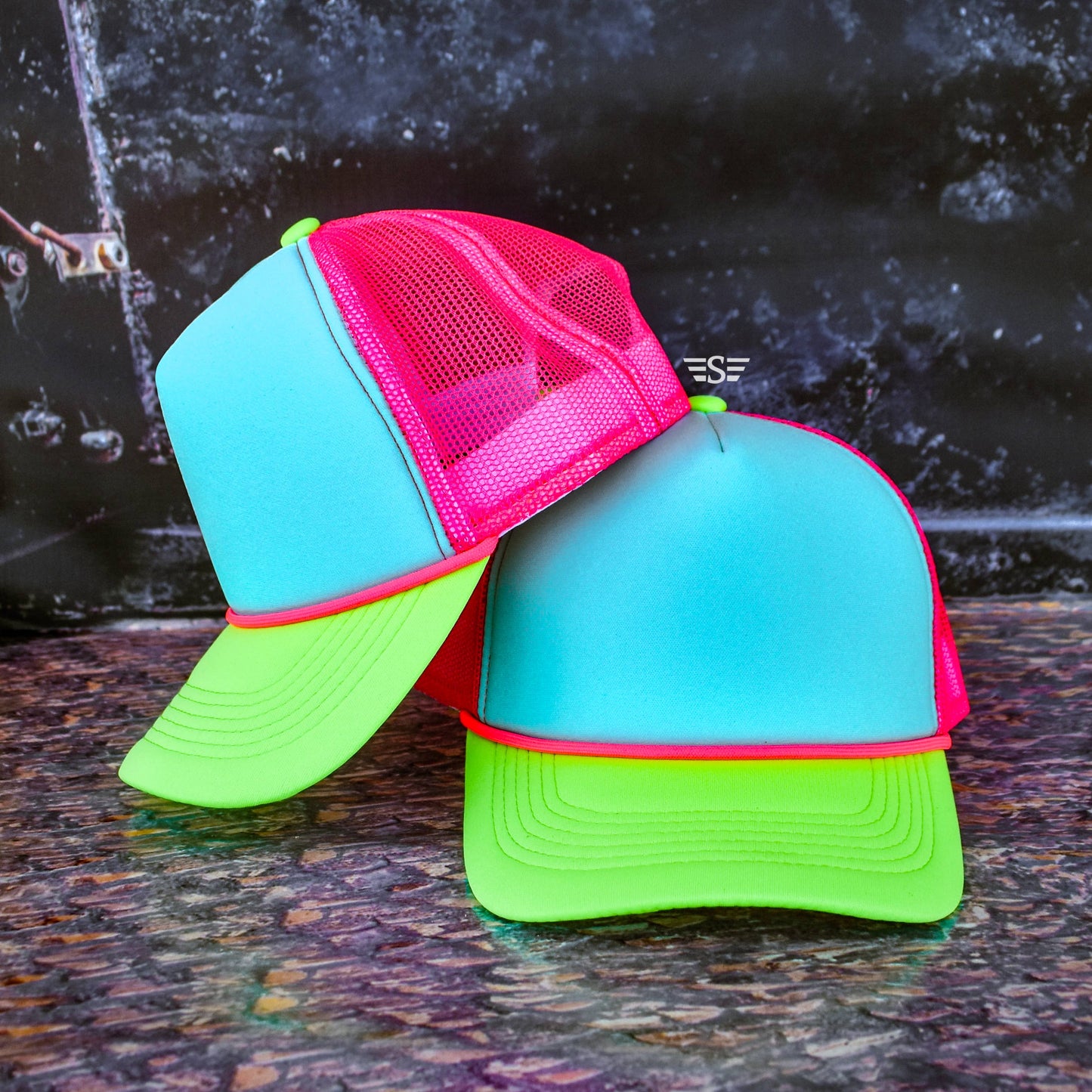 Tri Color Mesh Trucker Cap