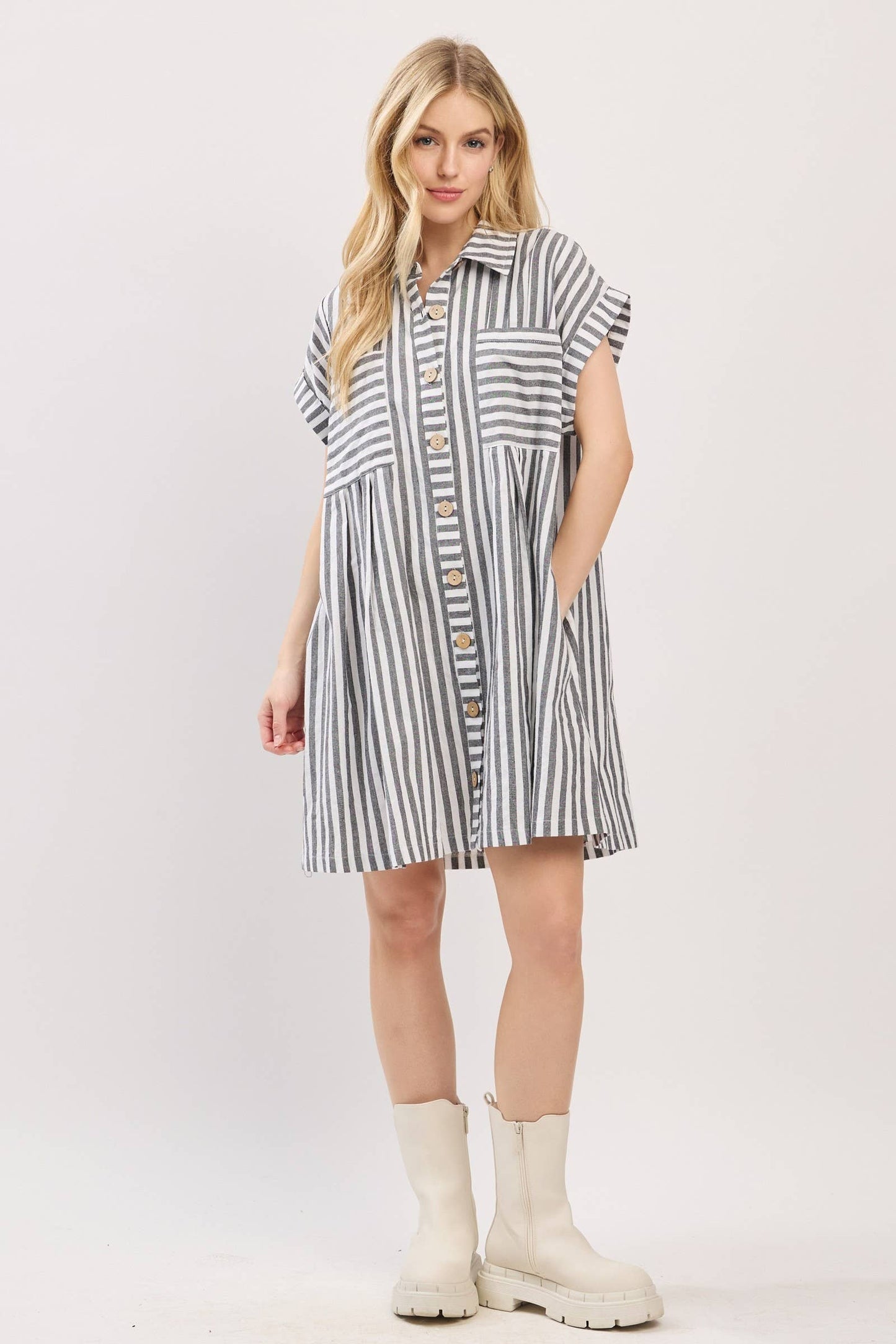 Striped Button Down Dress