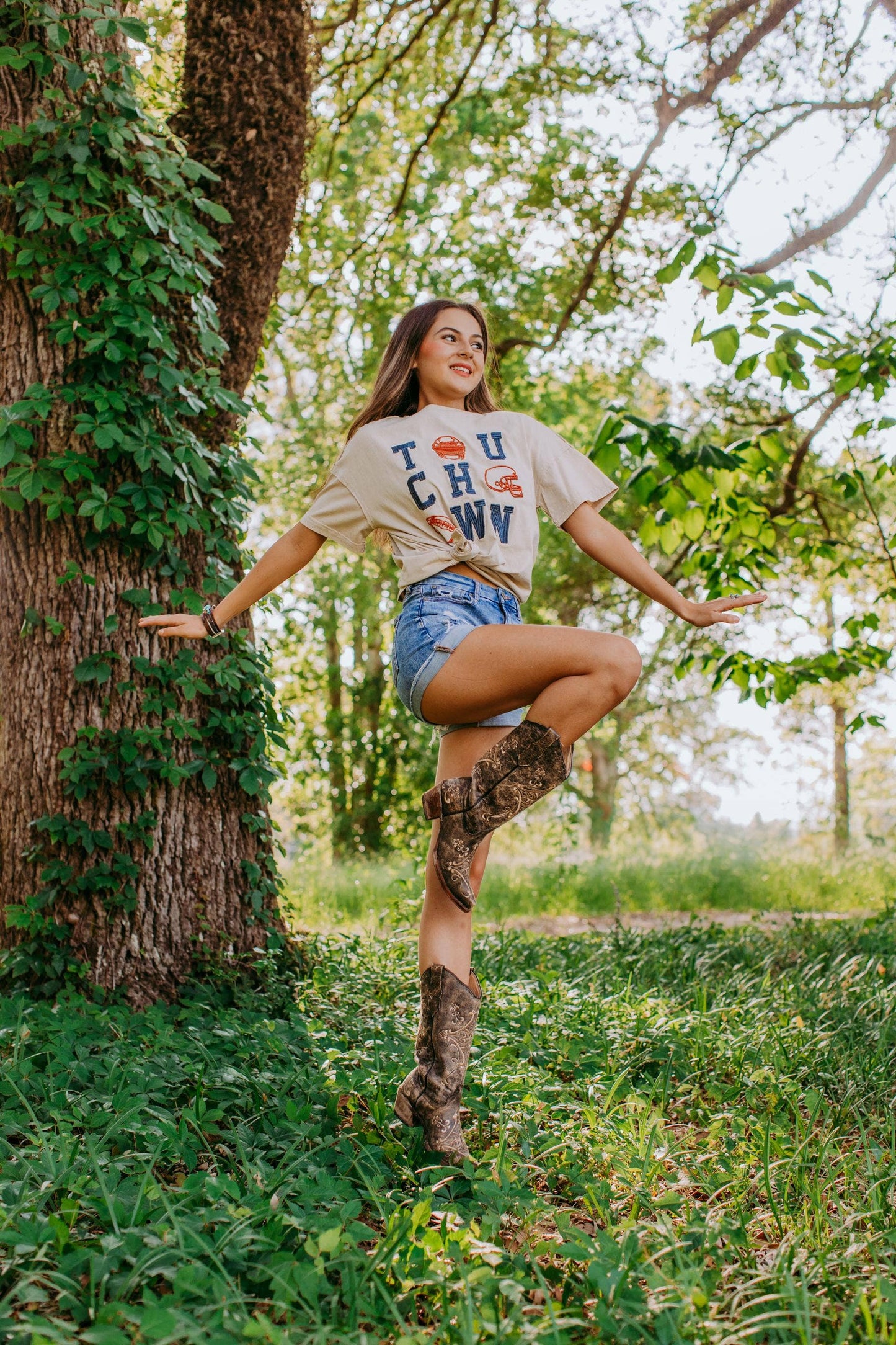 Acid Washed Touch Down Tee - Neutral