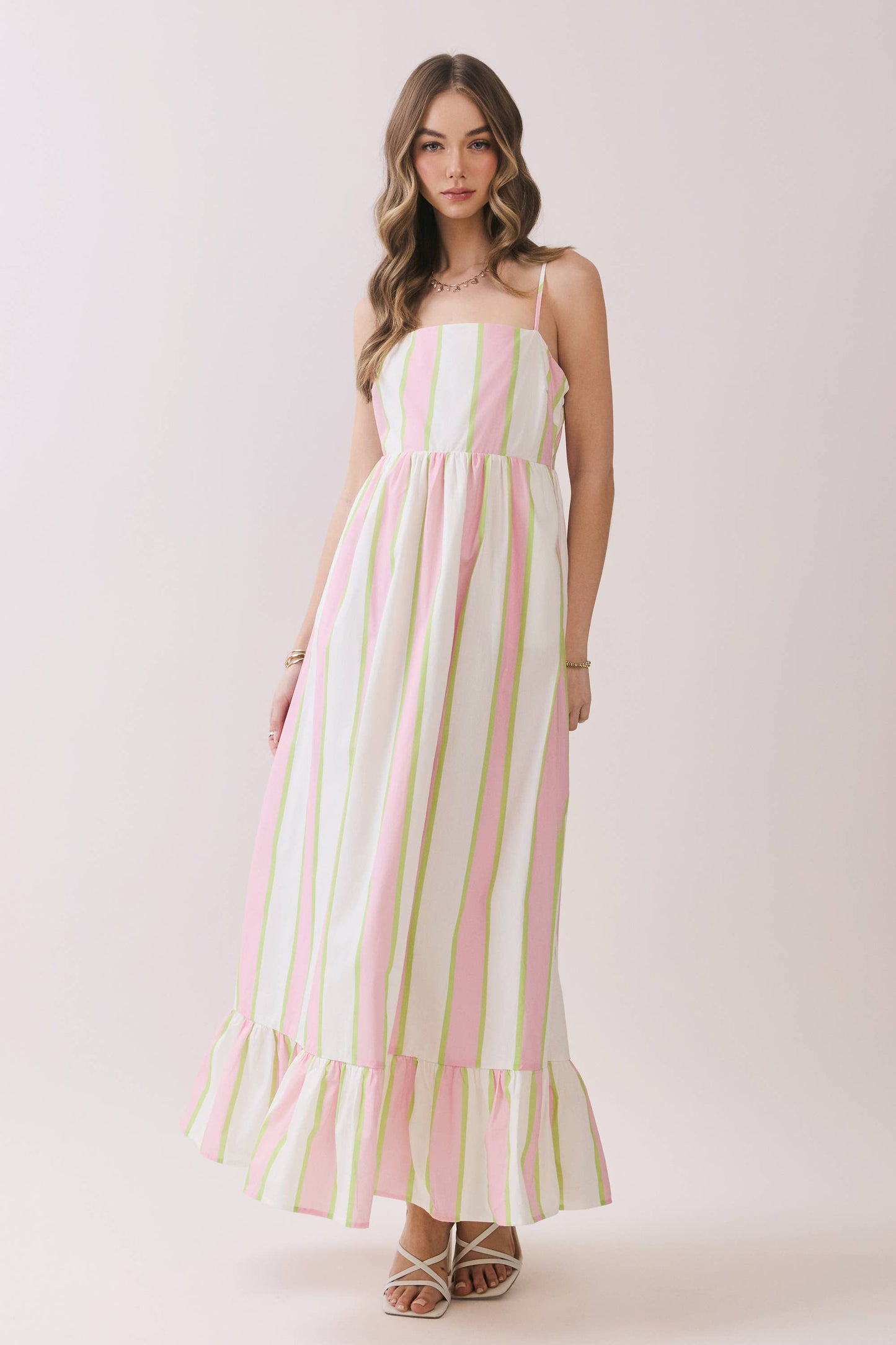 Striped Smocked Maxi Dress