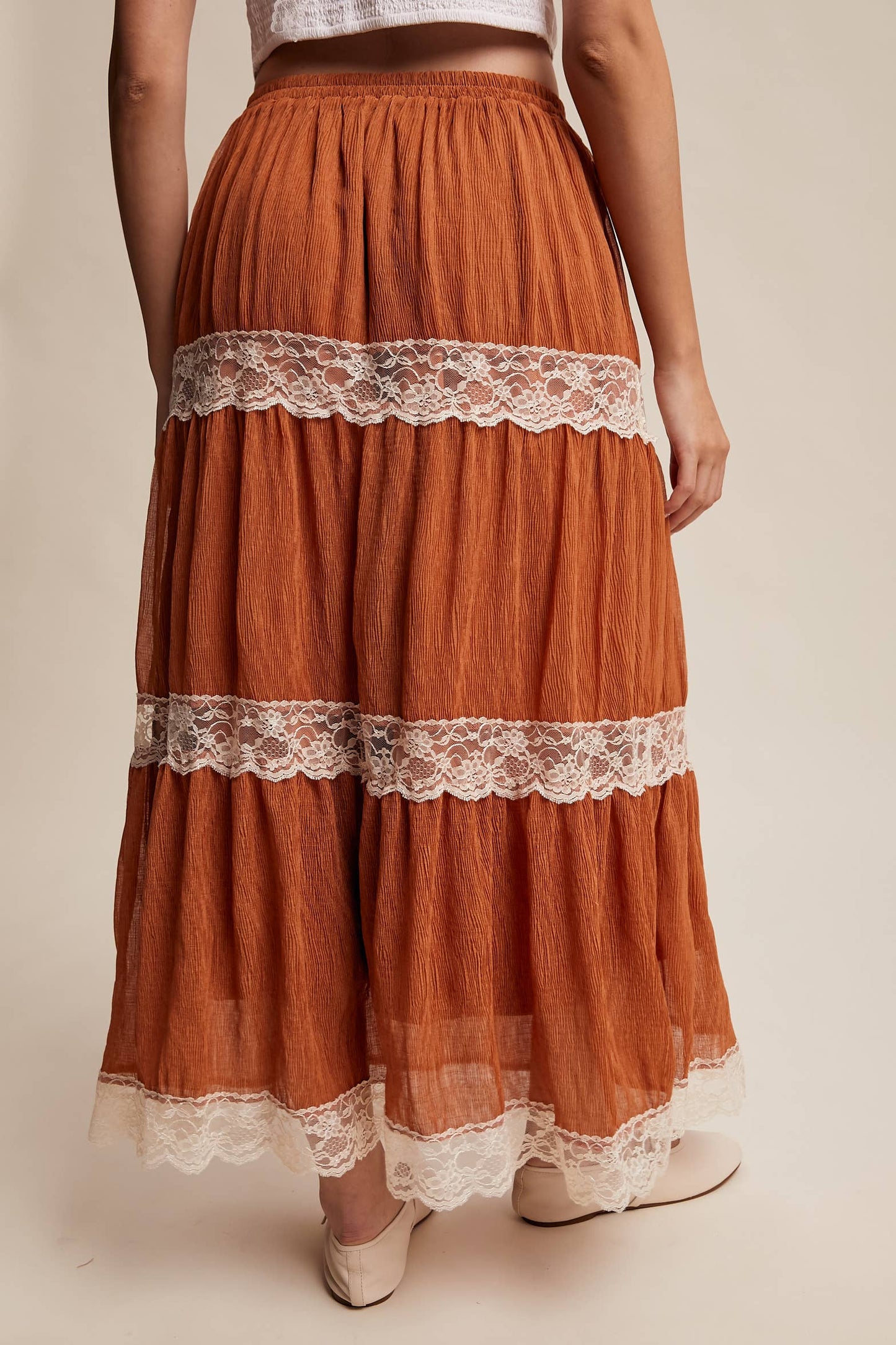 Tiered Lace Maxi Skirt