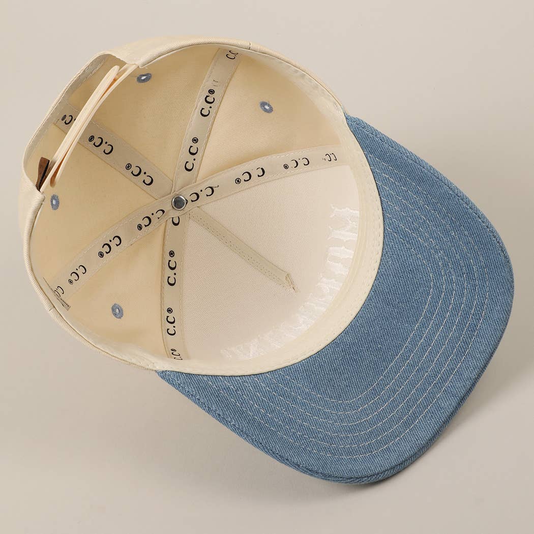 MOMMIN' Letter Embroidery Two-Tone Trucker Hat