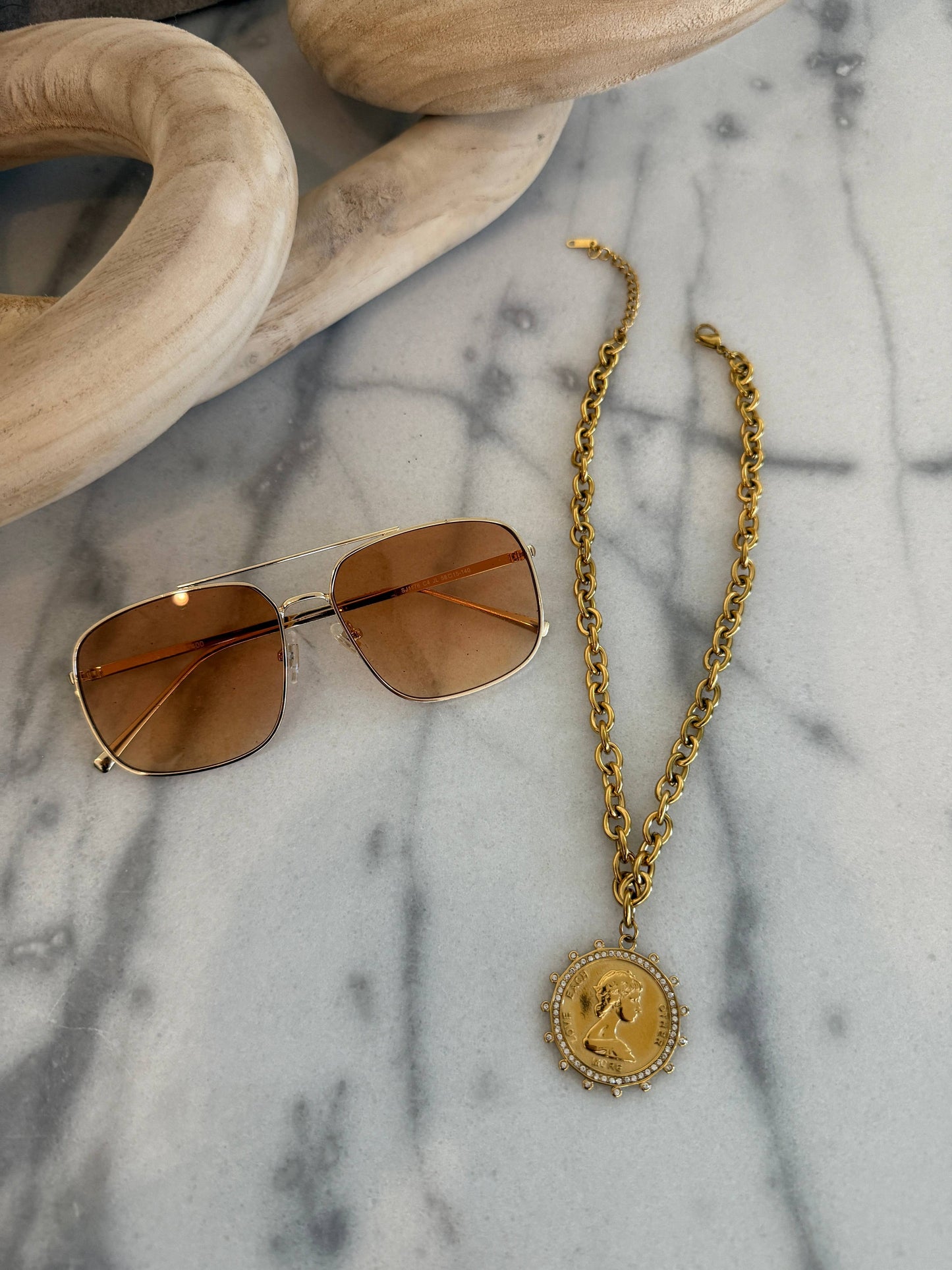 Rhinestone COIN NECKLACE