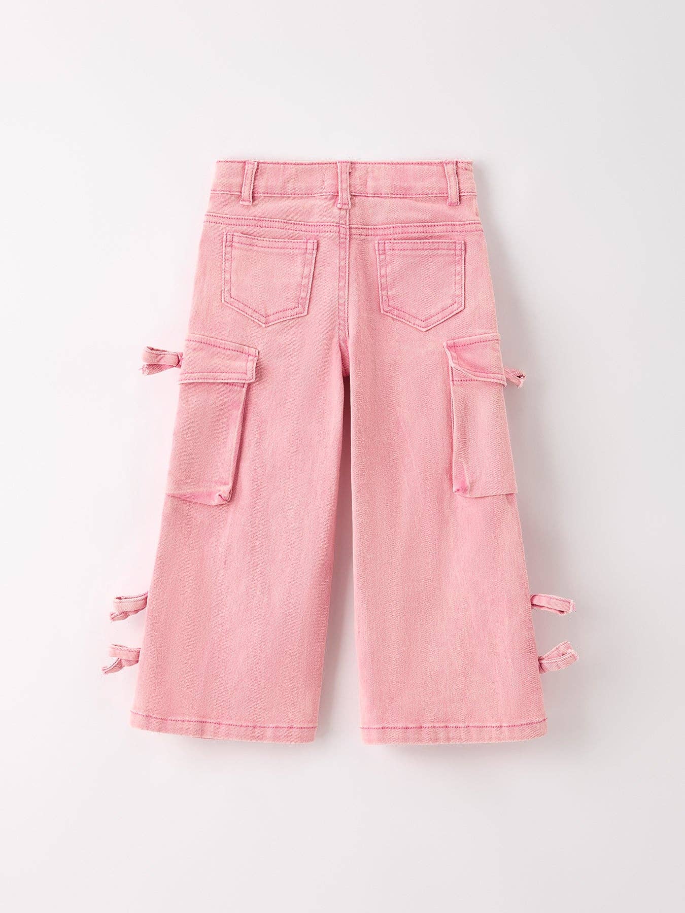 Pink Wide-Leg Denim Pants