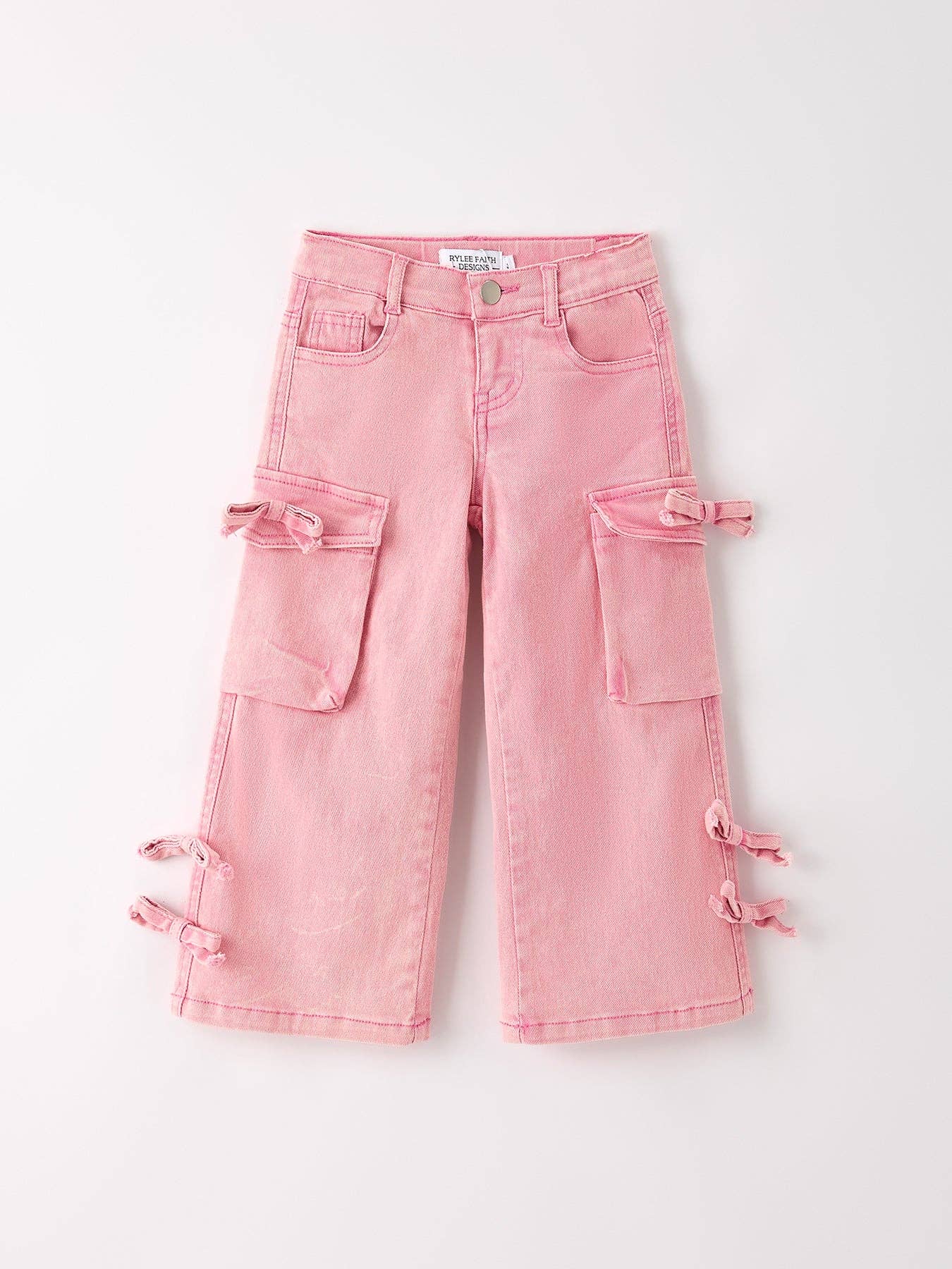 Pink Wide-Leg Denim Pants
