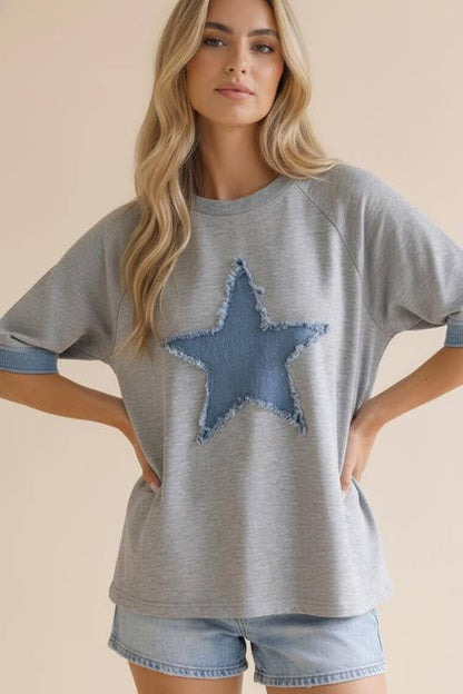 Denim Star Top - PLUS