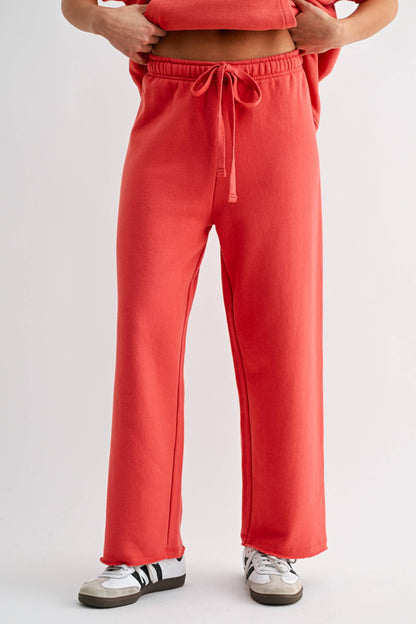 Wide-Leg Fleece Pants