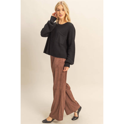 Pocket Crew Neck Sweater