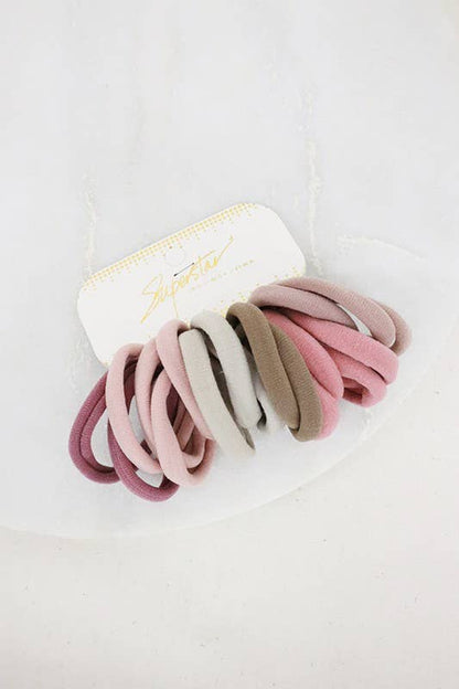 16-Pcs Mauve Tone Hair Tie Set