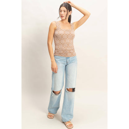 Floral Square Neck Top